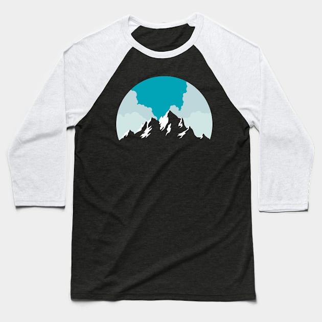 Cloudy Mountain Baseball T-Shirt by mohammadimamhossain